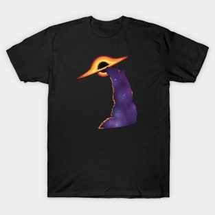 Wolf Howling At Black Hole Design, Cosmic Wolf T-Shirt